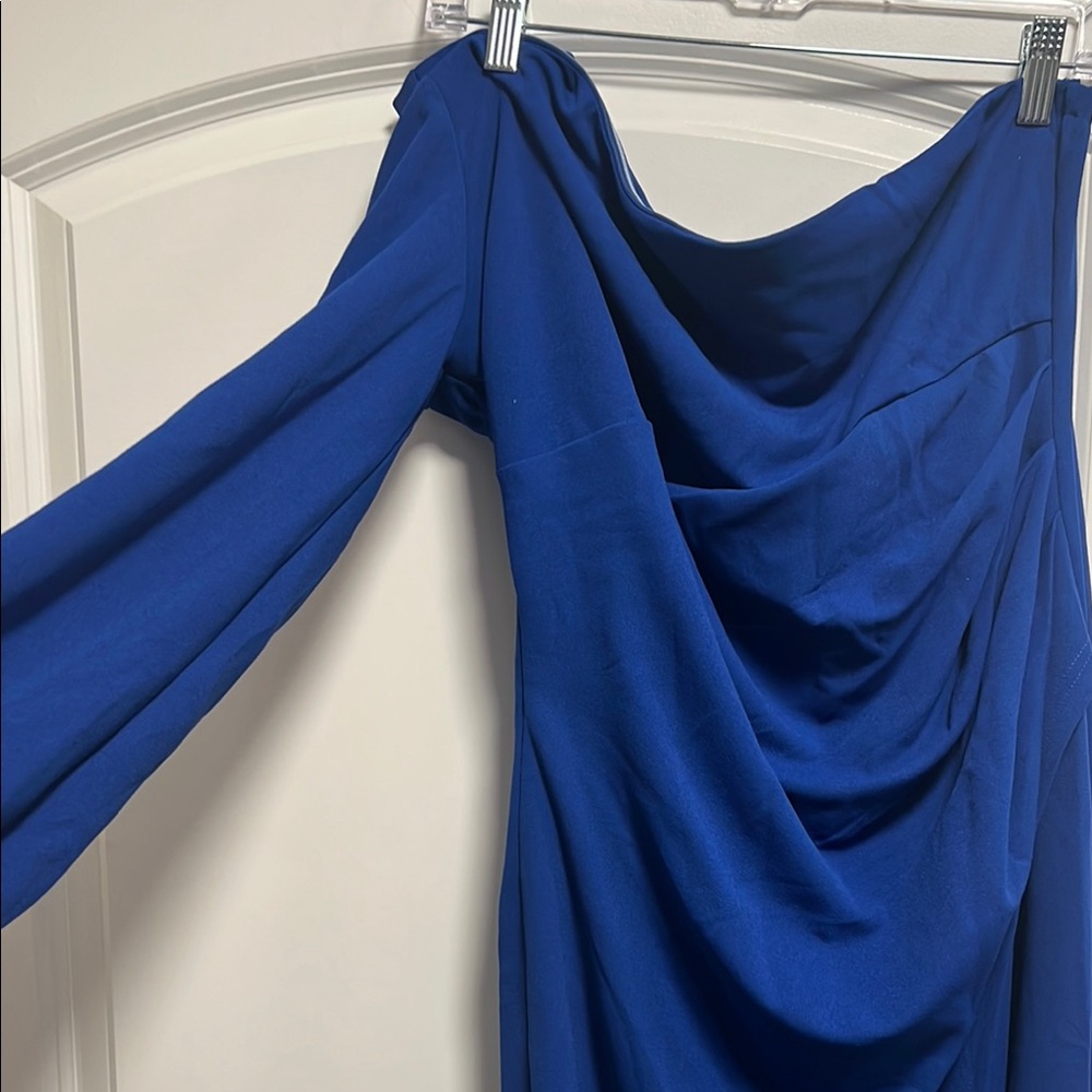 Elegant Blue One Shoulder Dress